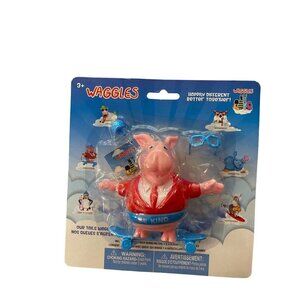Waggles New Figurine Toy and Accessories Smile-n'oink Ages 3+ Pig Skateboard